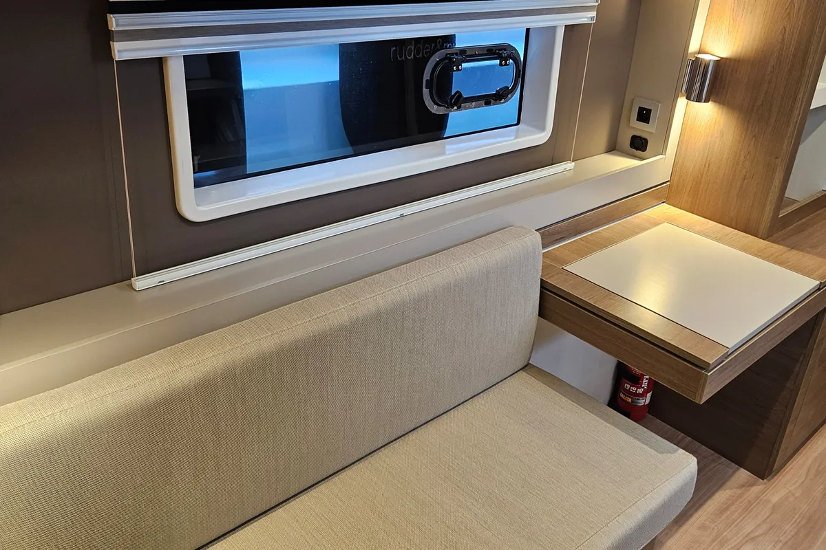Cabin on Sah Mat, a Bali 4.2 OW catamaran at Fethiye, Turkey