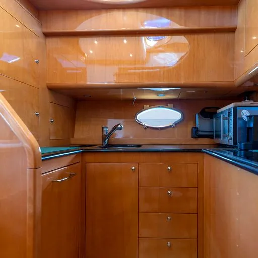 Galley of C&A, a Uniesse 55 motorboat at Τροκαντερό, Greece