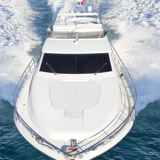 Exterior view of C&A, a Uniesse 55 motorboat at Τροκαντερό, Greece