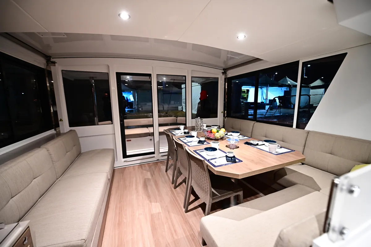 Galley of Cloe, a Bali 4.6 catamaran at Olbia, Italy