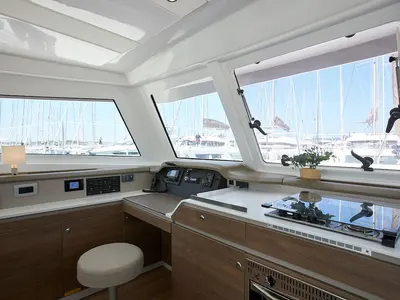 Galley of Meme, a Bali Catspace catamaran at Grad Kaštela, Croatia