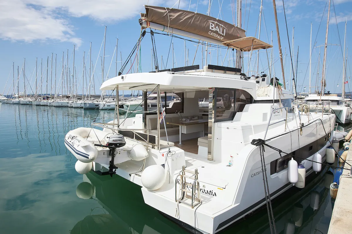 Exterior view of Meme, a Bali Catspace catamaran at Grad Kaštela, Croatia