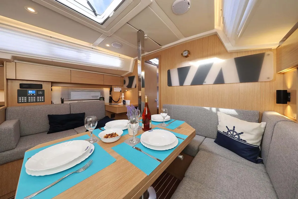 Salon of Amore, a Bavaria C38 Style sailboat at Grad Trogir, Croatia