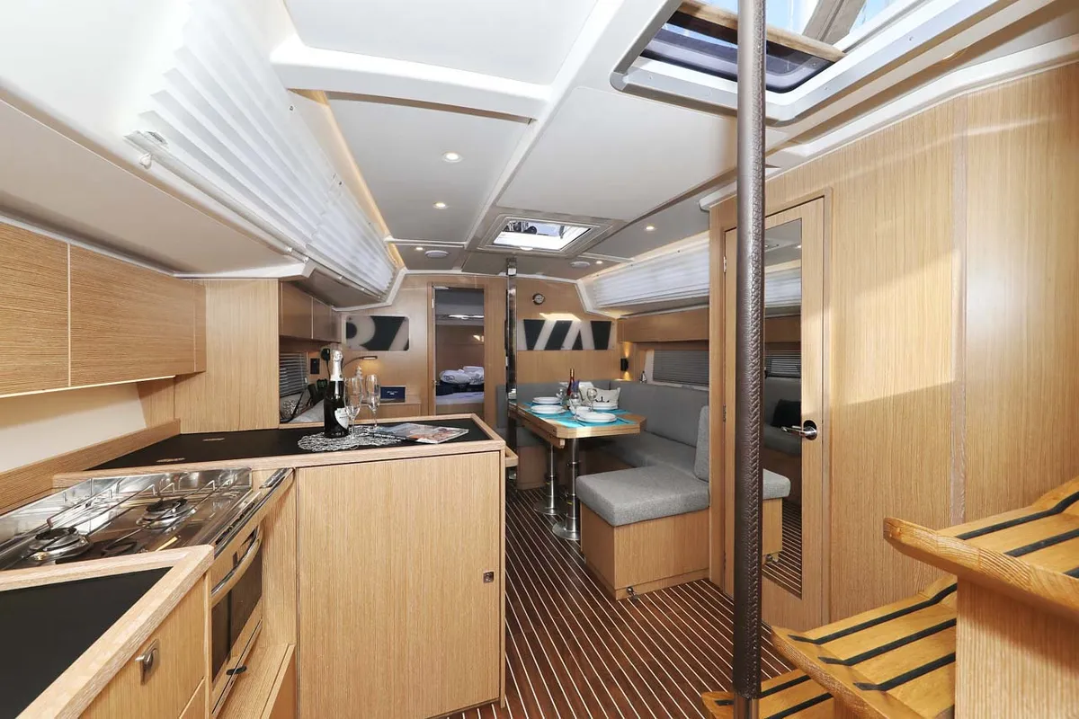 Salon of Amore, a Bavaria C38 Style sailboat at Grad Trogir, Croatia