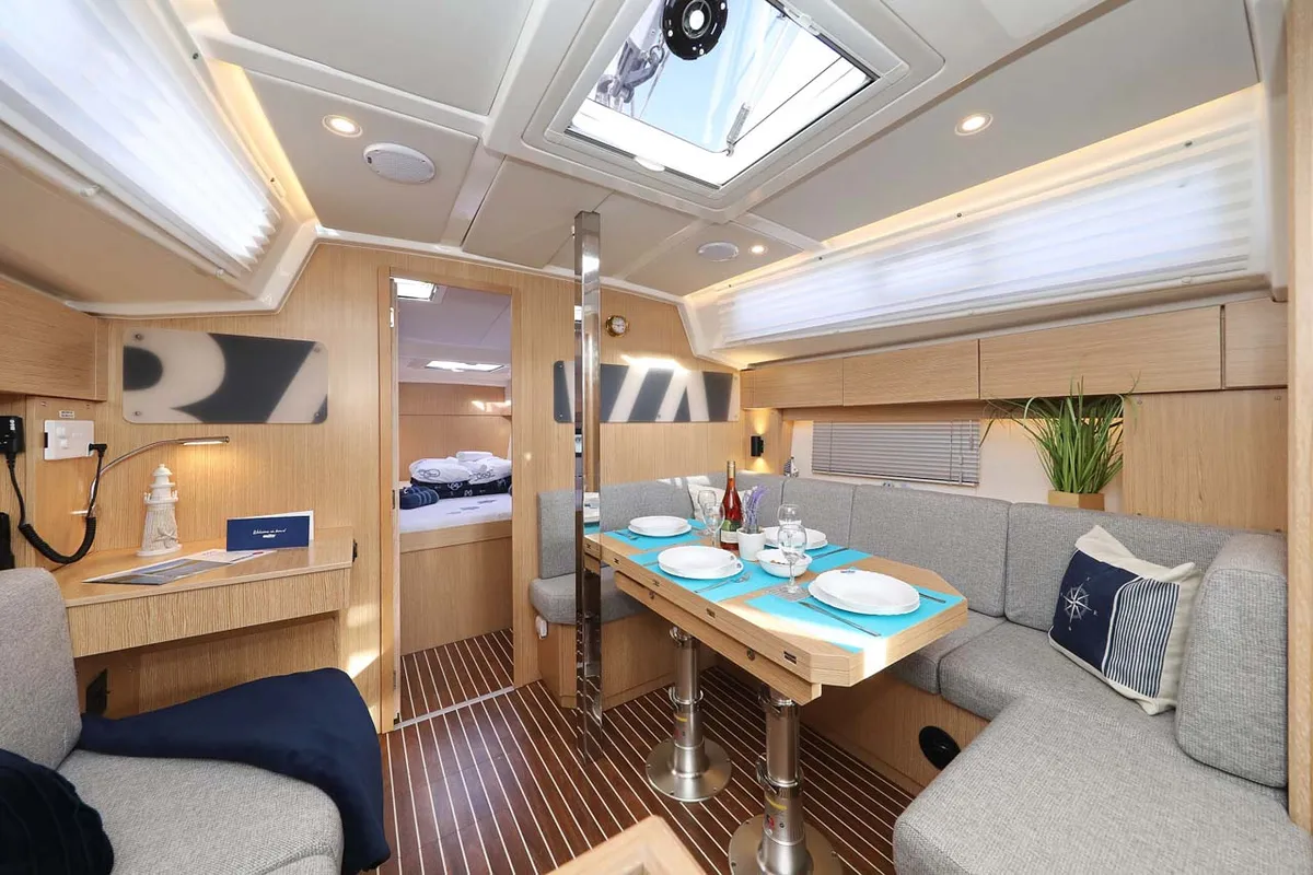 Salon of Amore, a Bavaria C38 Style sailboat at Grad Trogir, Croatia