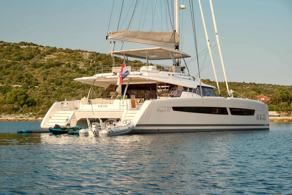 Fountaine Pajot Alegria 67, a catamaran at Trogir, Croatia
