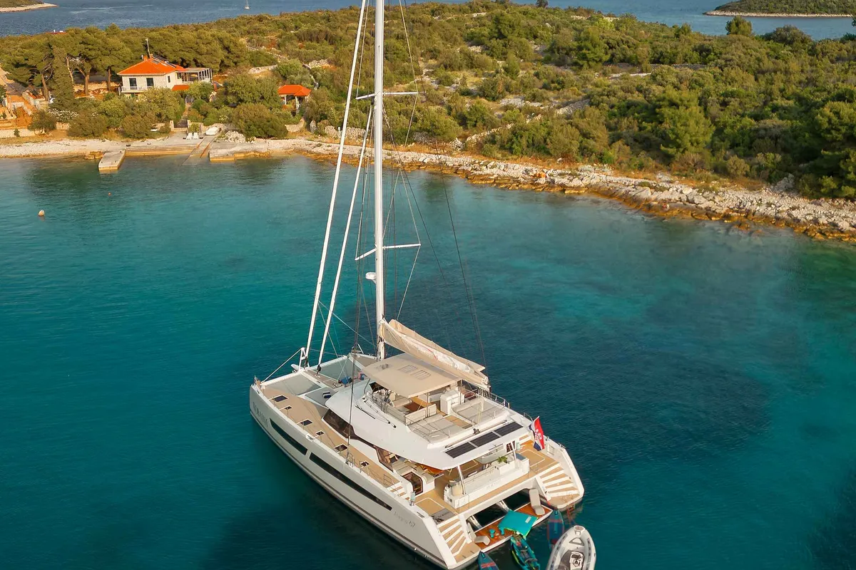 Fountaine Pajot Alegria 67, a catamaran at Trogir, Croatia