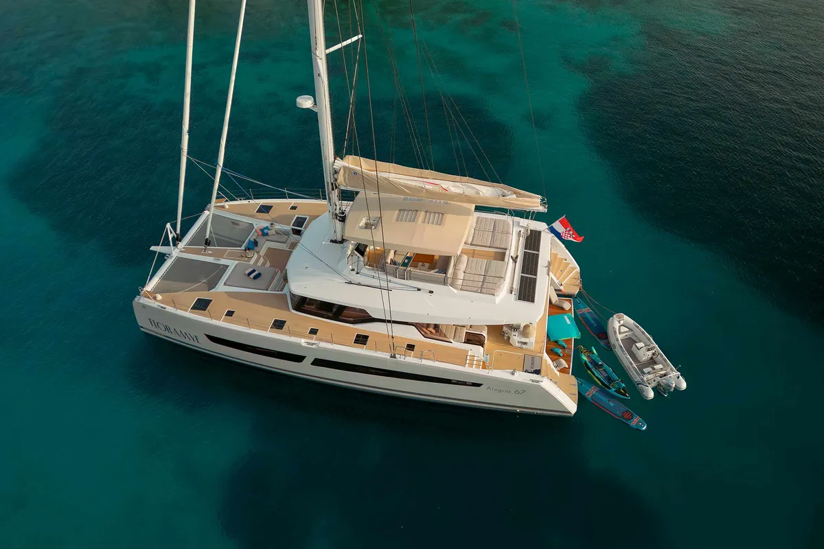 Fountaine Pajot Alegria 67, a catamaran at Trogir, Croatia
