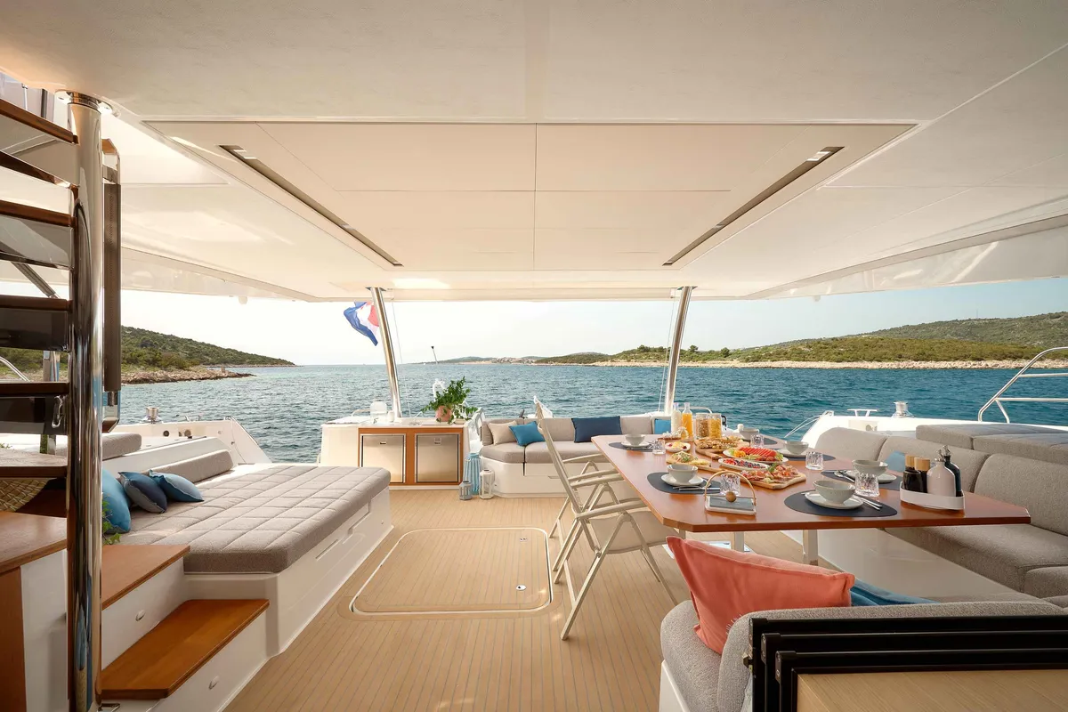 Fountaine Pajot Alegria 67, a catamaran at Trogir, Croatia
