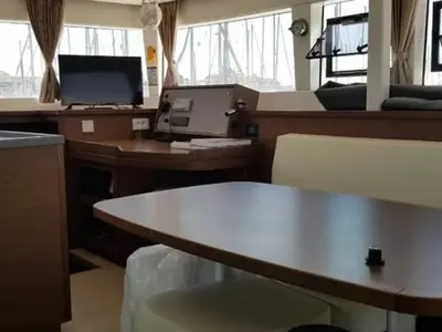 Salon of Afrodite, a Lagoon 450 catamaran at Thira Municipal Unit, Greece