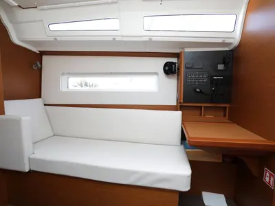 Salon of Red Kiss, a Jeanneau Sun Odyssey 380 sailboat at Grad Pula, Croatia
