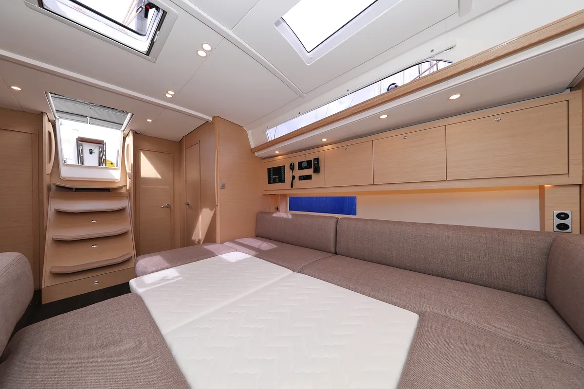 Salon of Stressless, a Dufour 470 sailboat at Grad Biograd na Moru, Croatia