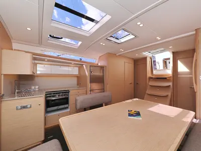 Salon of Stressless, a Dufour 470 sailboat at Grad Biograd na Moru, Croatia