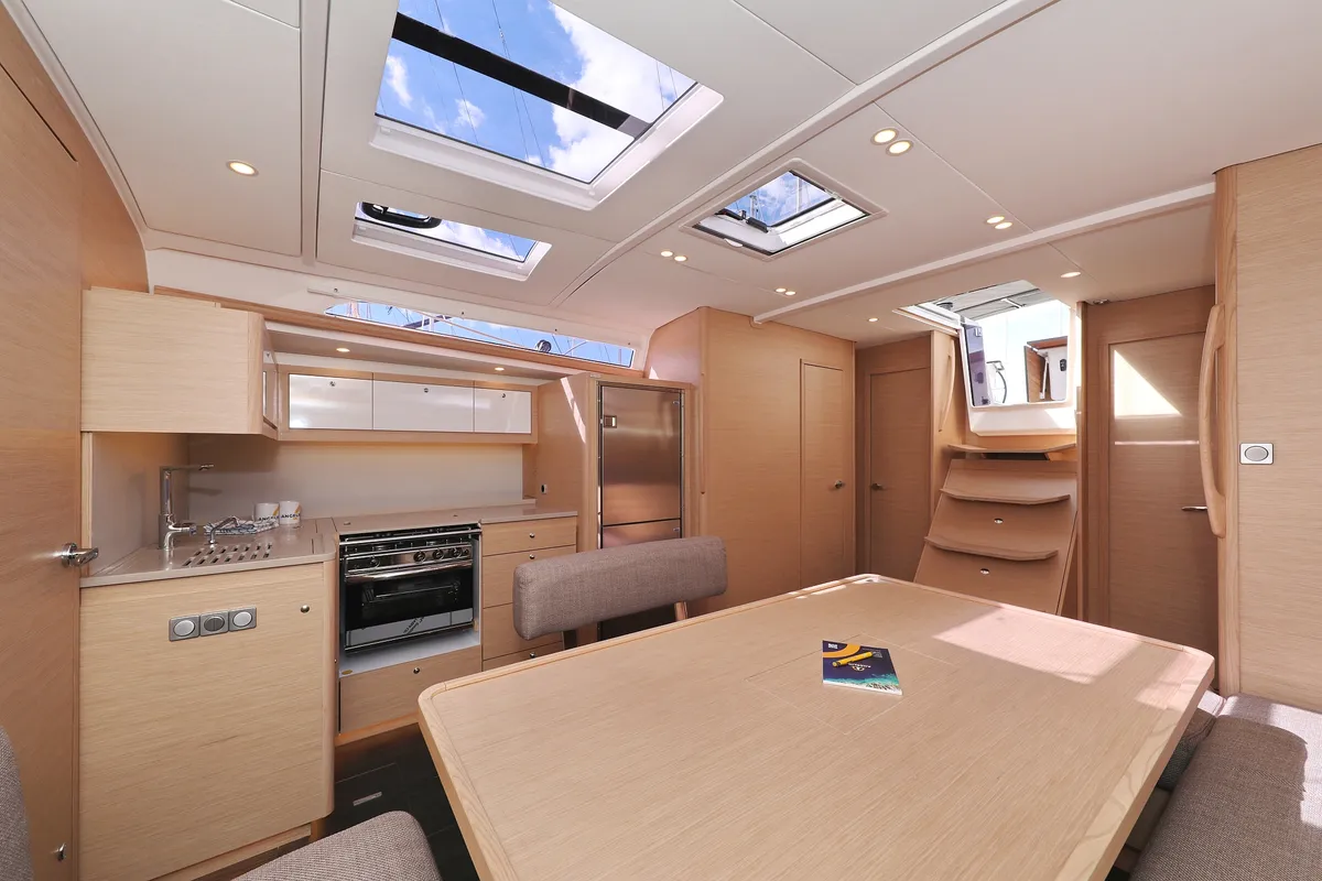 Salon of Stressless, a Dufour 470 sailboat at Grad Biograd na Moru, Croatia