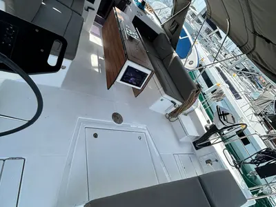 Cockpit of Stressless, a Dufour 470 sailboat at Grad Biograd na Moru, Croatia