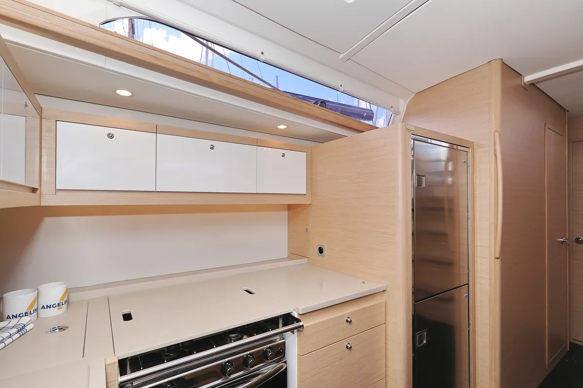 Galley of Stressless, a Dufour 470 sailboat at Grad Biograd na Moru, Croatia