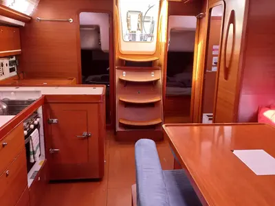 Galley of Surprise, a Dufour 450 Grand Large sailboat at Marmaris, Turkey