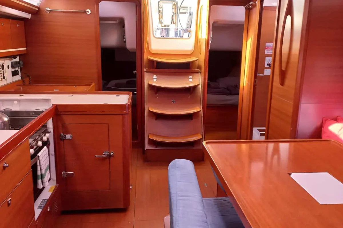 Galley of Surprise, a Dufour 450 Grand Large sailboat at Marmaris, Turkey