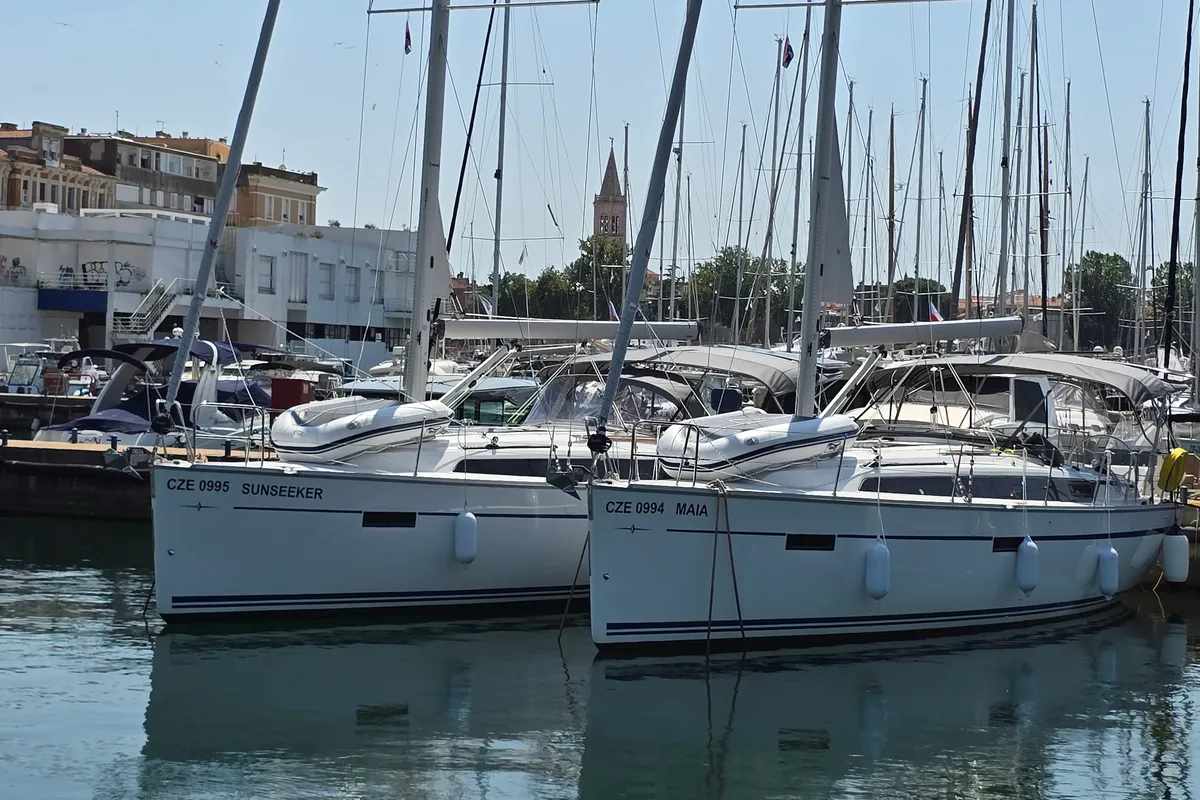 Exterior view of Maia, a Bavaria Cruiser 37 sailboat at Zadar, Croatia