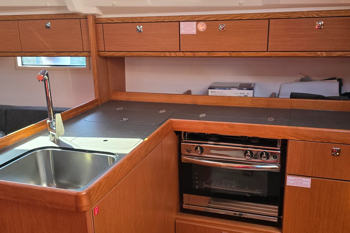 Galley of Maia, a Bavaria Cruiser 37 sailboat at Zadar, Croatia
