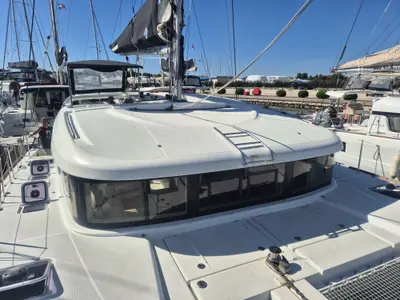 Deck of Nina II, a Lagoon 40 catamaran at Dubrovnik, Croatia