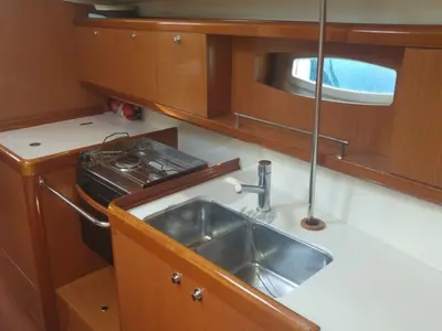 Galley of Filadelfo, a Beneteau Oceanis 43.4 sailboat at Fethiye, Turkey