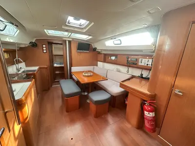 Salon of Filadelfo, a Beneteau Oceanis 43.4 sailboat at Fethiye, Turkey