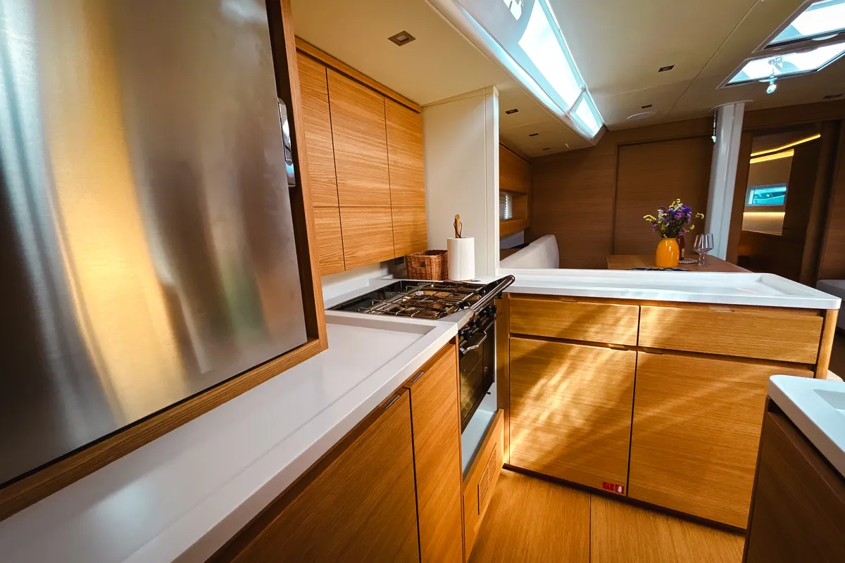 Galley of Premium, a Solaris 50 sailboat at Salerno, Italy