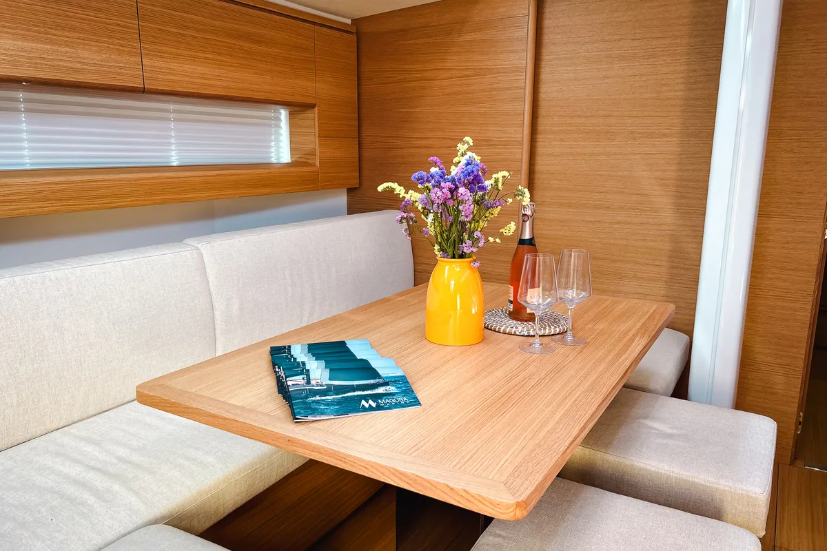 Salon of Premium, a Solaris 50 sailboat at Salerno, Italy