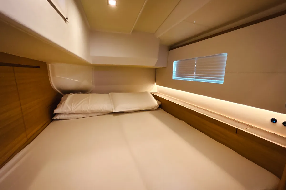 Cabin on Premium, a Solaris 50 sailboat at Salerno, Italy