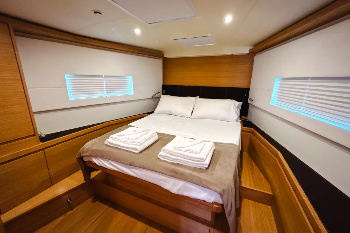 Cabin on Premium, a Solaris 50 sailboat at Salerno, Italy
