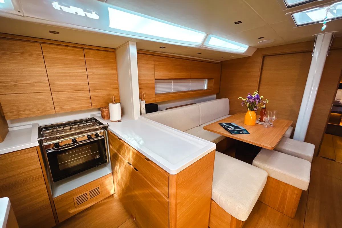Galley of Premium, a Solaris 50 sailboat at Salerno, Italy