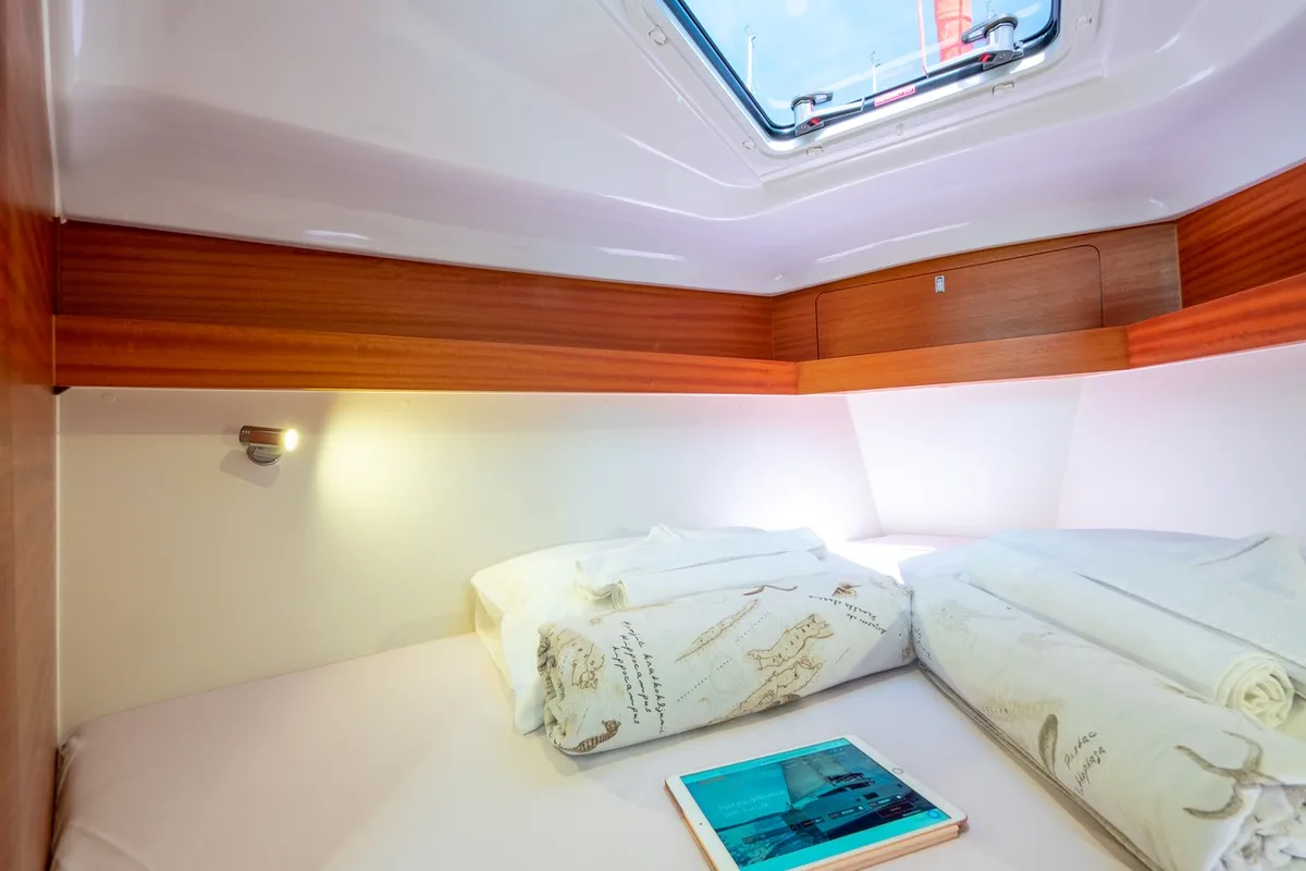 Cabin on Funky, a Elan Impression 40.1 sailboat at Split, Croatia