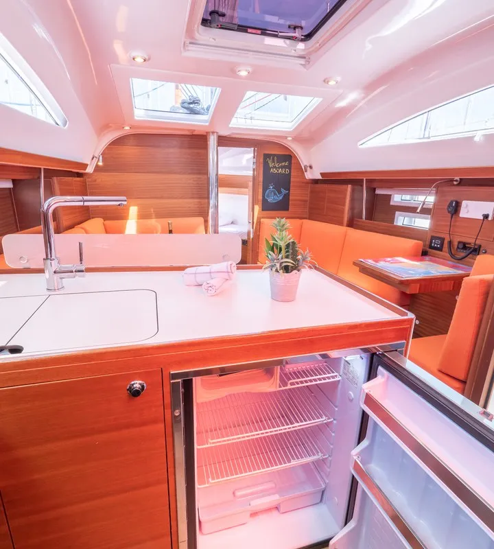 Galley of Funky, a Elan Impression 40.1 sailboat at Split, Croatia