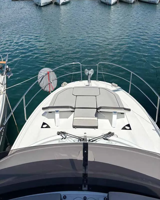 Deck of Solea, a Jeanneau Merry Fisher 1095 Fly motorboat at Jezera, Croatia