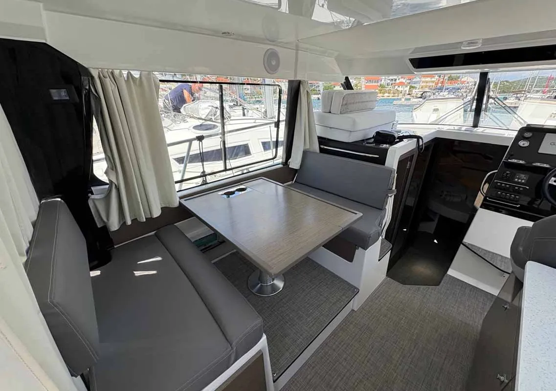 Salon of Solea, a Jeanneau Merry Fisher 1095 Fly motorboat at Jezera, Croatia