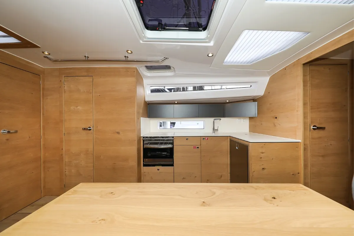 Galley of Seppia, a Elan Impression 45 sailboat at Biograd na Moru, Croatia