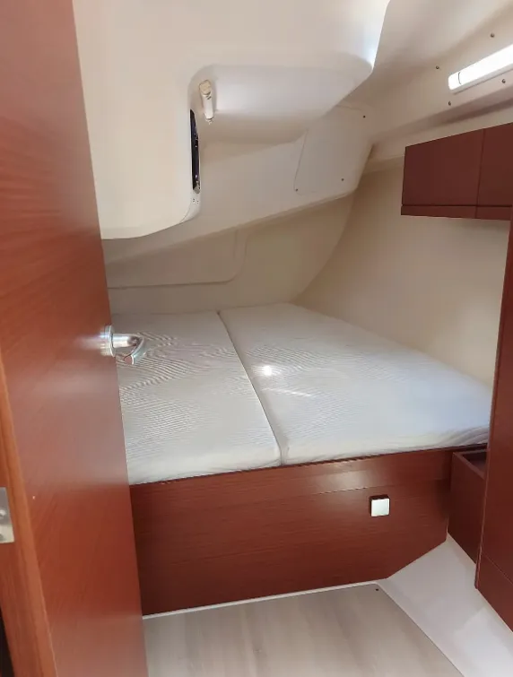 Cabin on Pasithea, a Hanse 418 sailboat at Lavrion, Greece