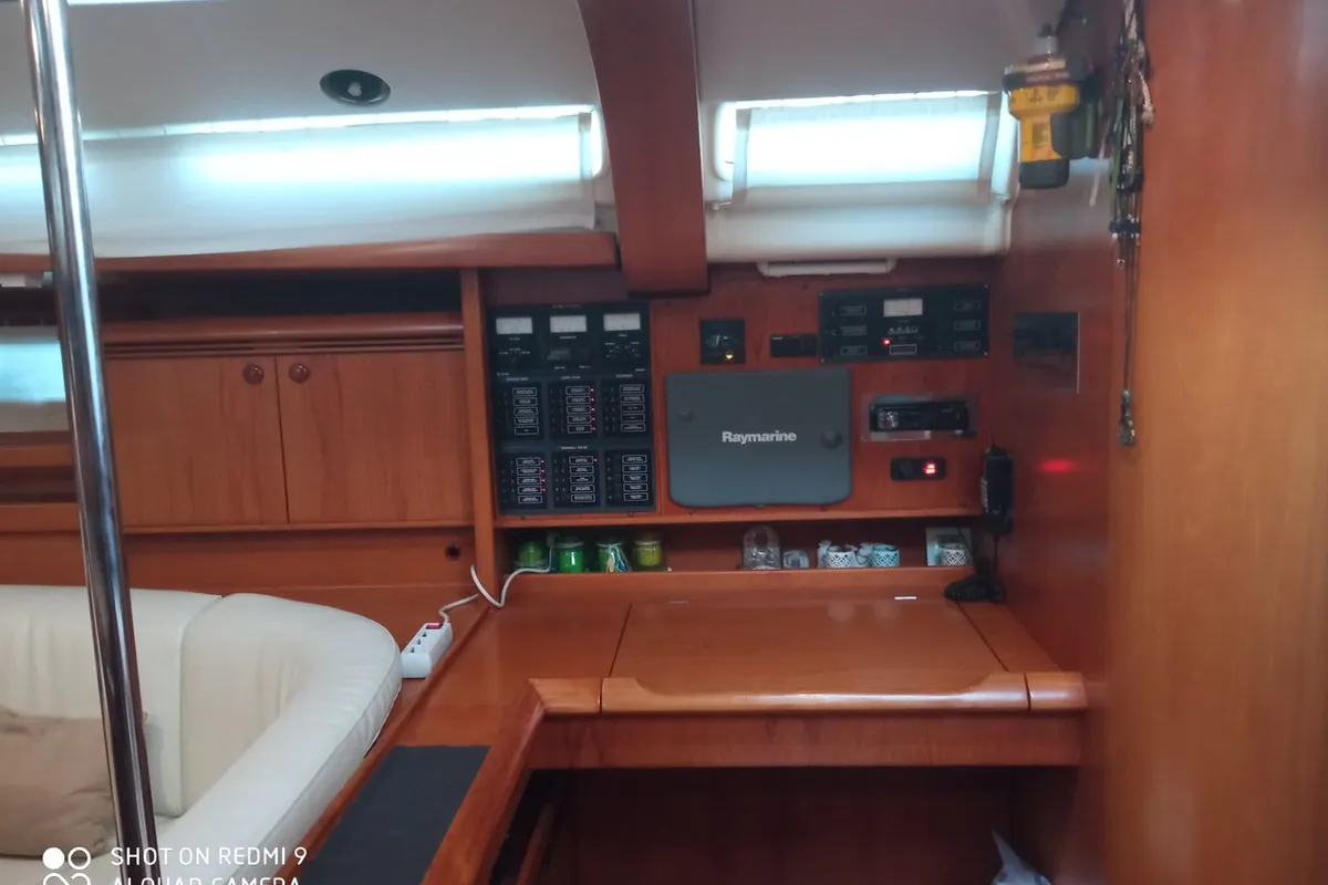 Salon of Family, a Jeanneau Sun Odyssey 49 sailboat at Municipal Unit of Lefkada, Greece