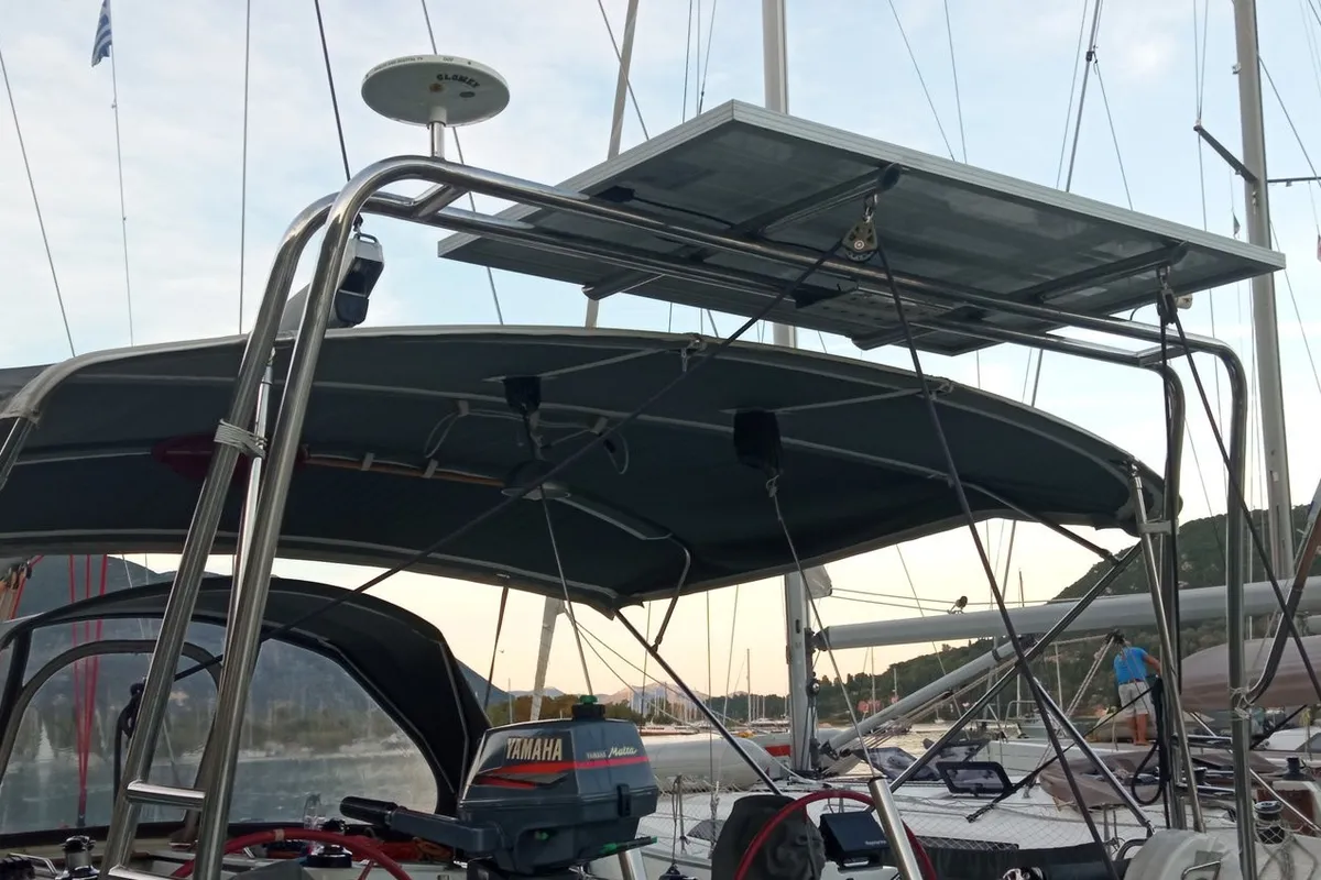 Family, a Jeanneau Sun Odyssey 49 sailboat at Municipal Unit of Lefkada, Greece