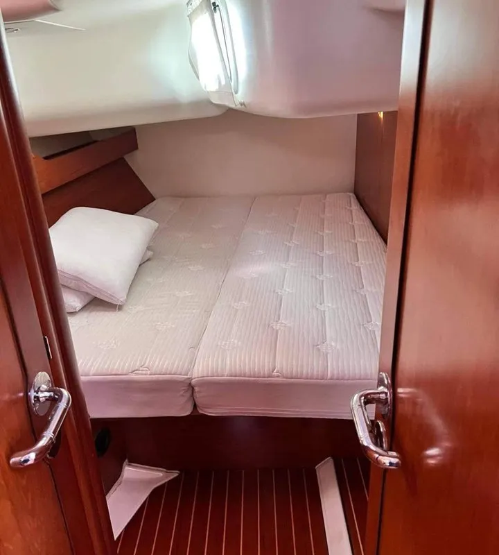 Cabin on Family, a Jeanneau Sun Odyssey 49 sailboat at Municipal Unit of Lefkada, Greece