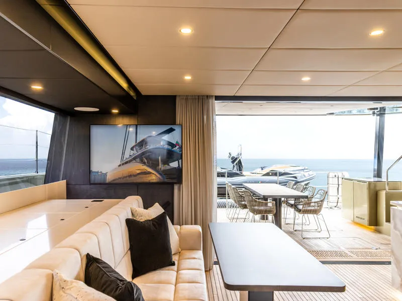 Salon of YGO., a Sunreef 60 catamaran at Palma de Mallorca, Spain
