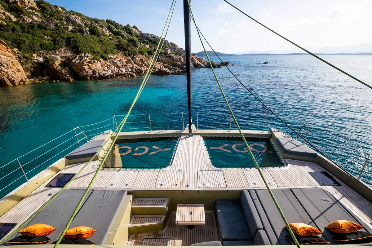 Deck of YGO., a Sunreef 60 catamaran at Palma de Mallorca, Spain