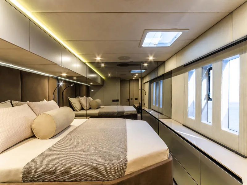 Cabin on YGO., a Sunreef 60 catamaran at Palma de Mallorca, Spain