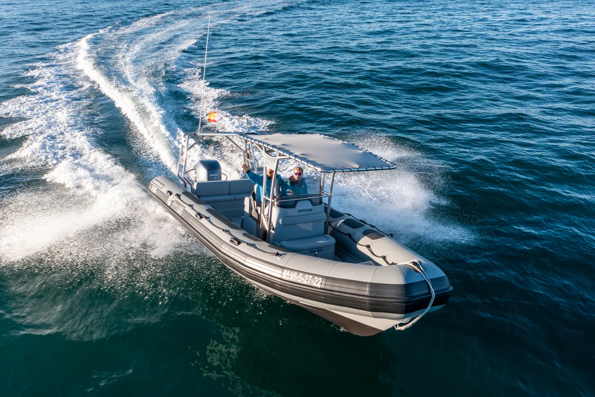 Exterior view of Fog, a Gulet Vanguard DR-760 motorboat at Baiona, Spain