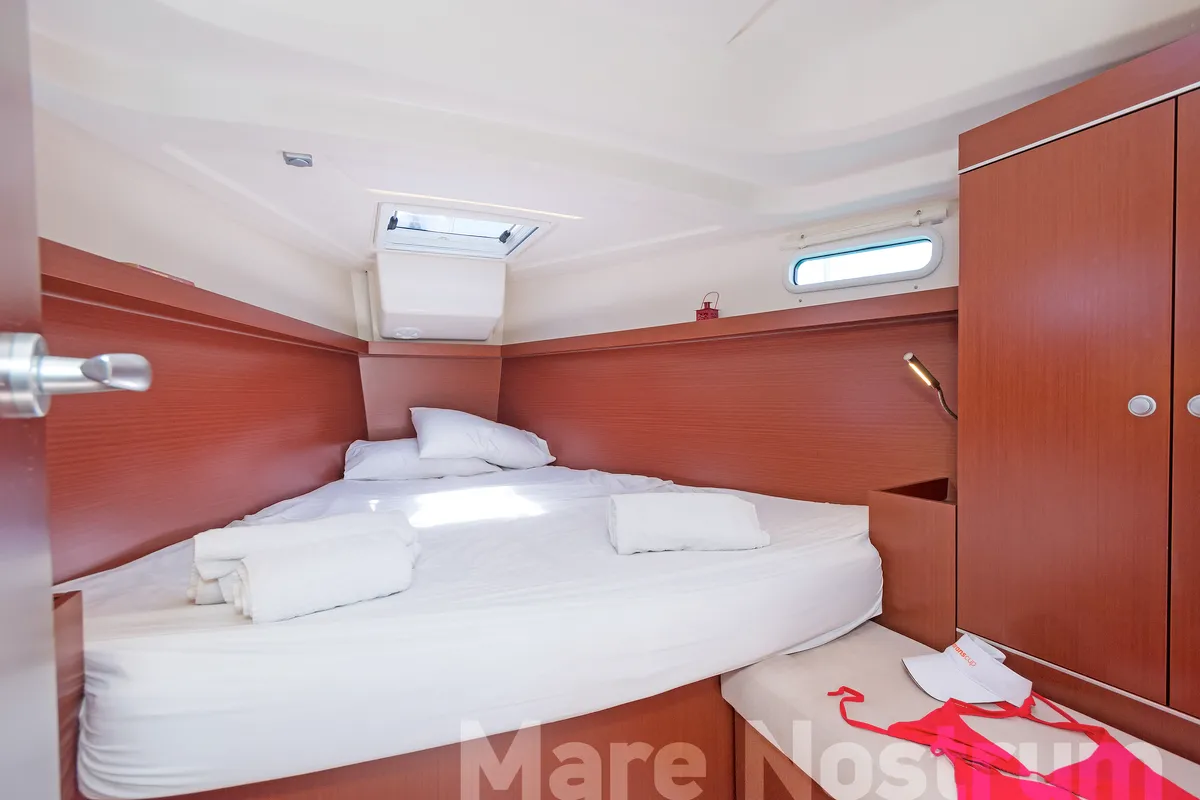 Cabin on Mare Nostrum, a Hanse 385 sailboat at Kos, Greece