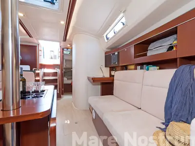 Salon of Mare Nostrum, a Hanse 385 sailboat at Kos, Greece