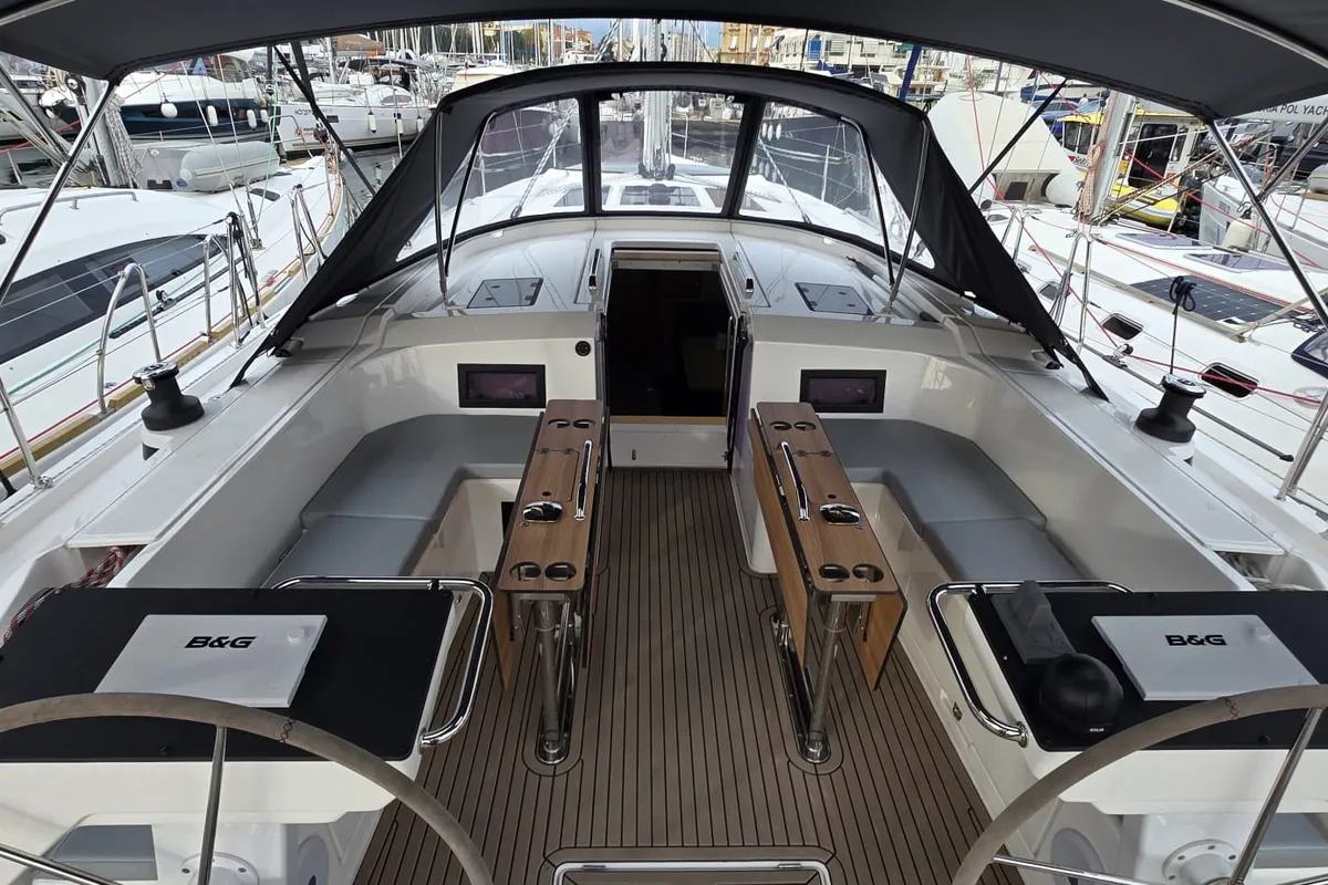 Deck of Payetra, a Bavaria C46 sailboat at Zadar, Croatia