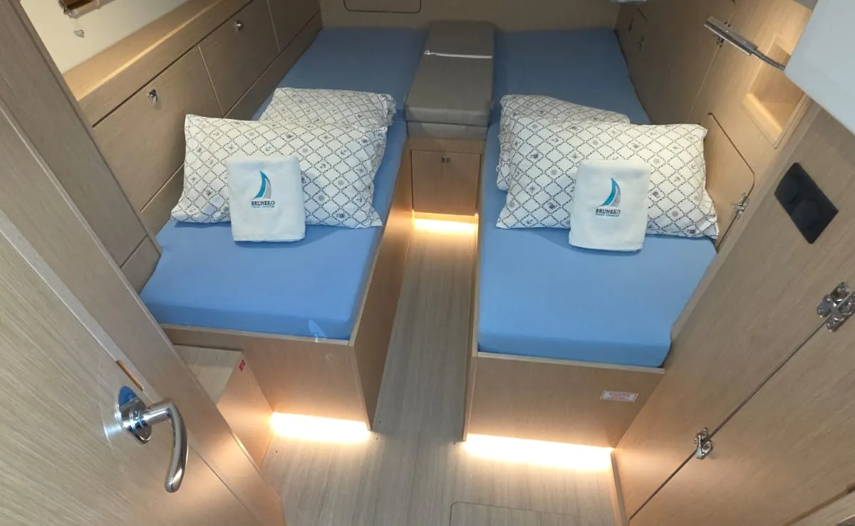 Cabin on Payetra, a Bavaria C46 sailboat at Zadar, Croatia