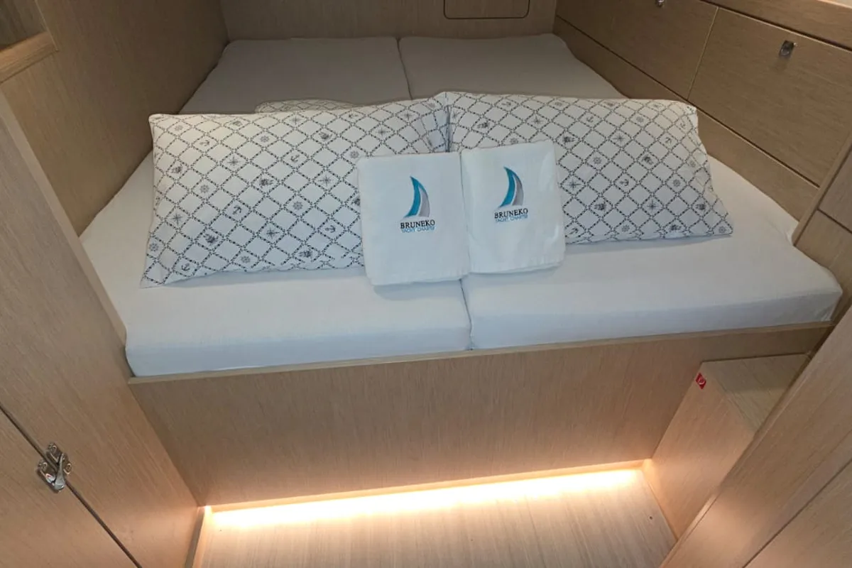 Cabin on Payetra, a Bavaria C46 sailboat at Zadar, Croatia